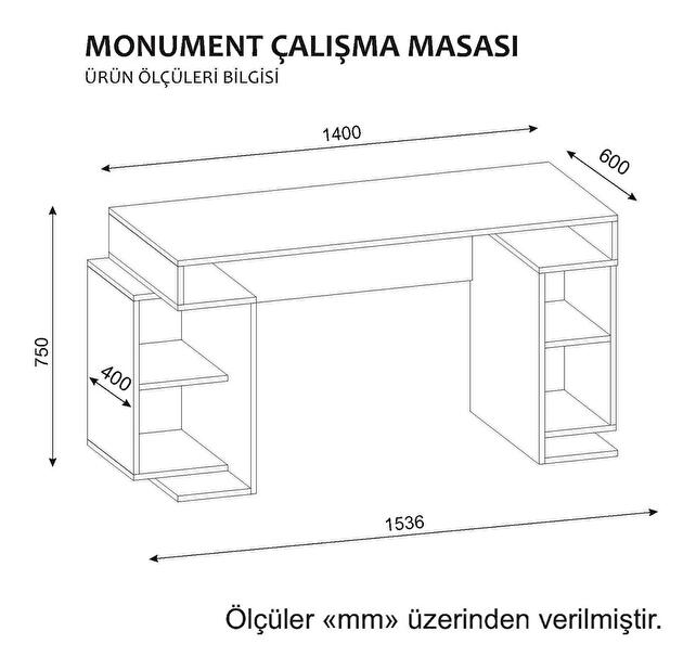 PC asztal Moulin (fehér + piros)