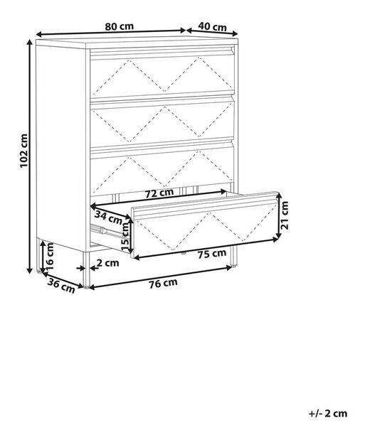Comodă Madlyn (alb)