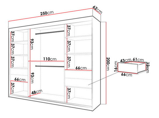 Ormar za garderobu Reforzarlas (crna + hrast artisan)
