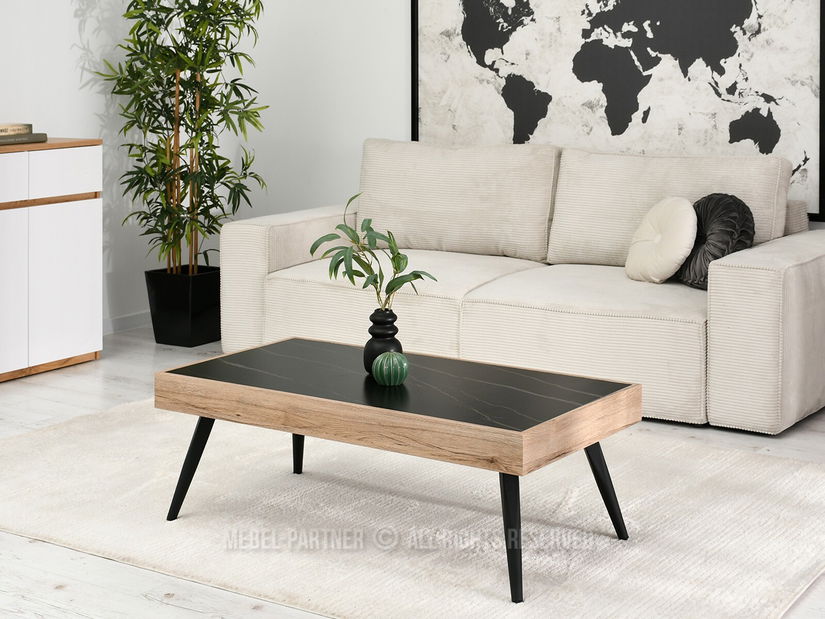 Măsuță de cafea Flock (marmură neagră + negru)