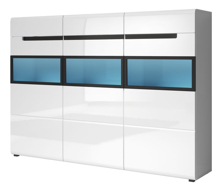 Vitrina Hayle Typ 48 (bijeli + bijeli visoki sjaj)