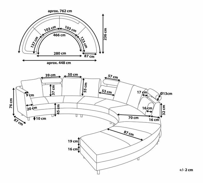 Sedacia súprava Rutland (sivá)