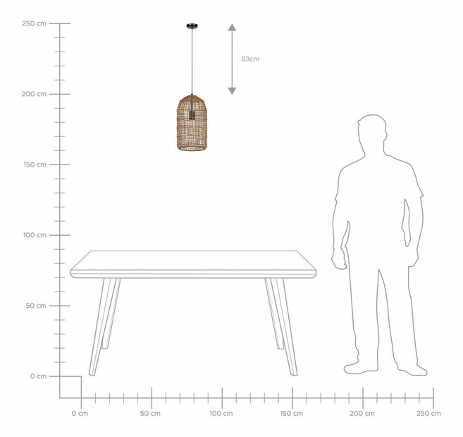Závesné svietidlo Lucza (hnedá)