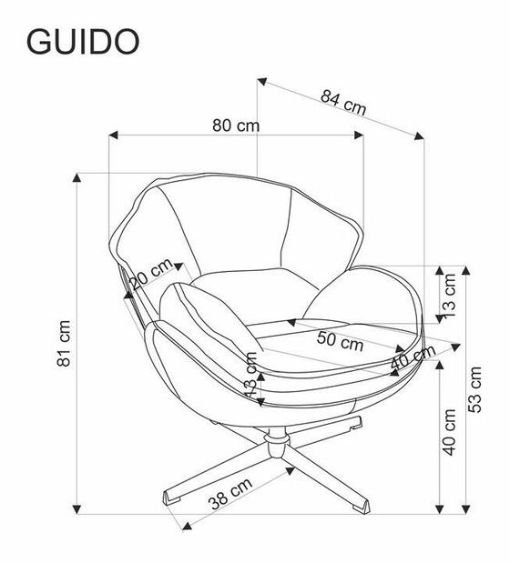 Fotel Gaudio (szürke) 