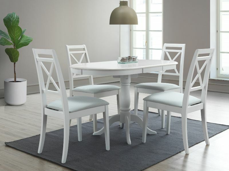 Széthúzható étkezőasztal 100-129 cm Dani (fehér + fehér) (4 6 fő részére)