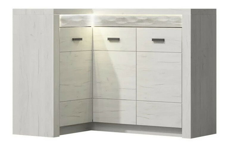 Kutna komoda Nadenas N15 O (hrast craft bijeli) 