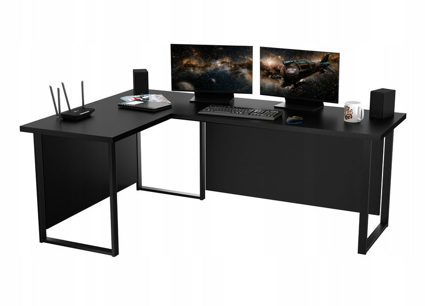 Sarok PC asztal Vintid (fekete)