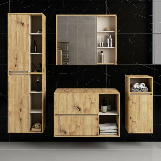 Fürdőszoba szett Vambos luxe (kézműves tölgy + kasmír)