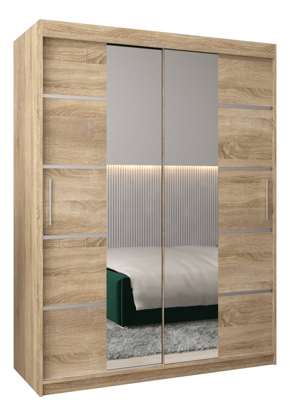 Šatníková skriňa 150 cm Verika 4 150 (dub sonoma)