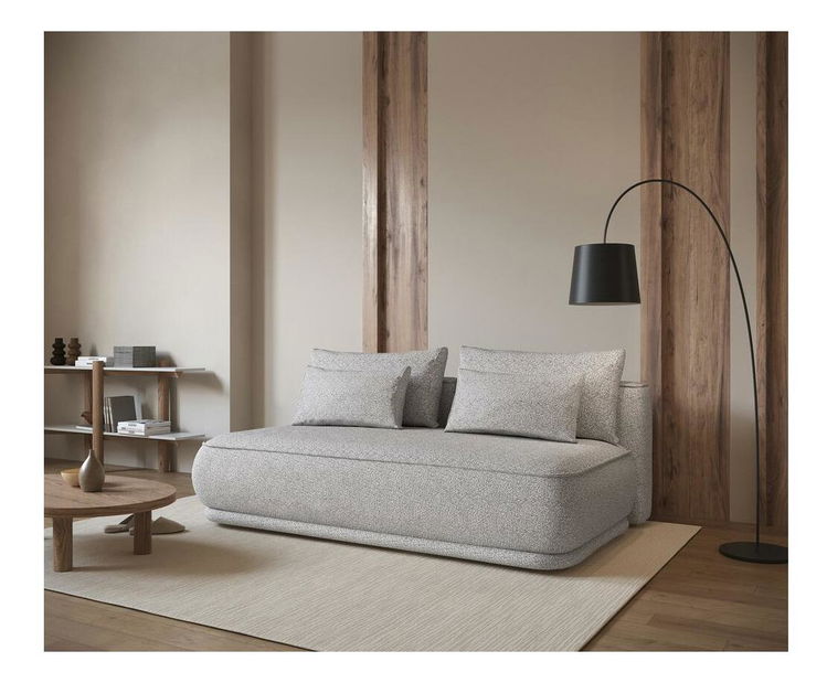 Canapea trei locuri Lesanna (gri deschis + negru)