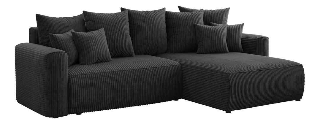 Rohová sedačka Baria (P) (čierna)
