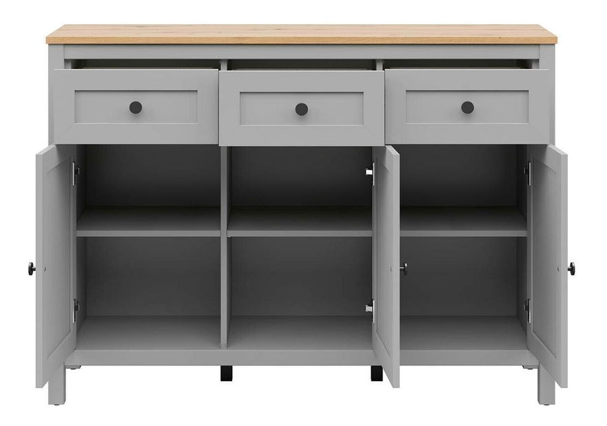 Komód Salga 3 (sarkvidéki szürke + artisan tölgy) 