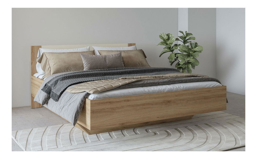 Bračni kevet Verdeene 160 (divlji hrast + bež)