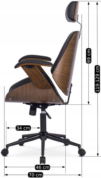 Kancelárske kreslo Fronterizos (orech + čierna) 