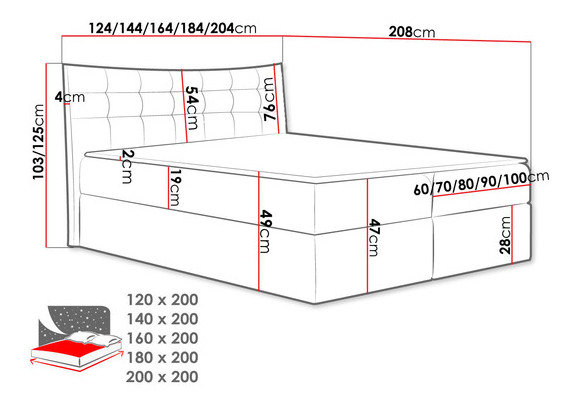 Manželská posteľ 200 cm Mirjan Riga (krémová ) (s roštom, matracom a úl. priestorom)