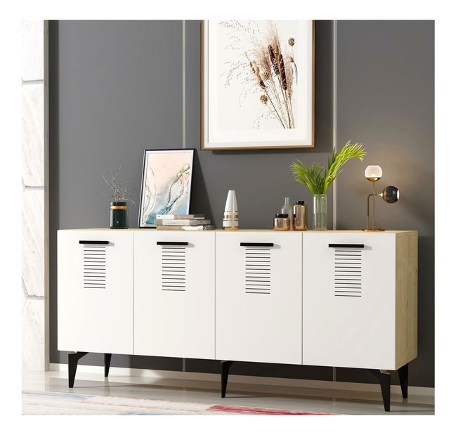 Skrinka Vipapo 5 (dub zafírový + biela) 