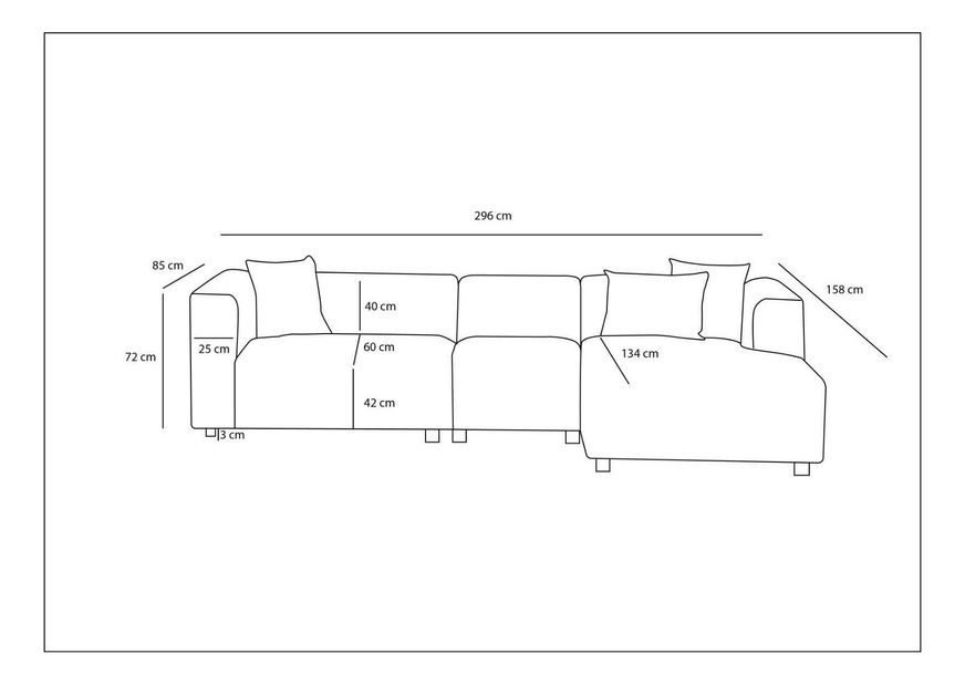 Sarokkanapé Lindasetta (J) (világosszürke)