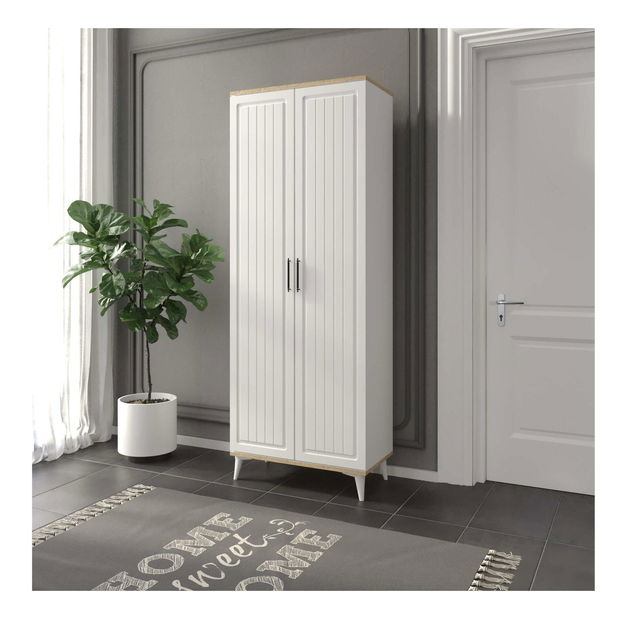 Botník (skrinka na topánky) Seluvu (dub + biela)