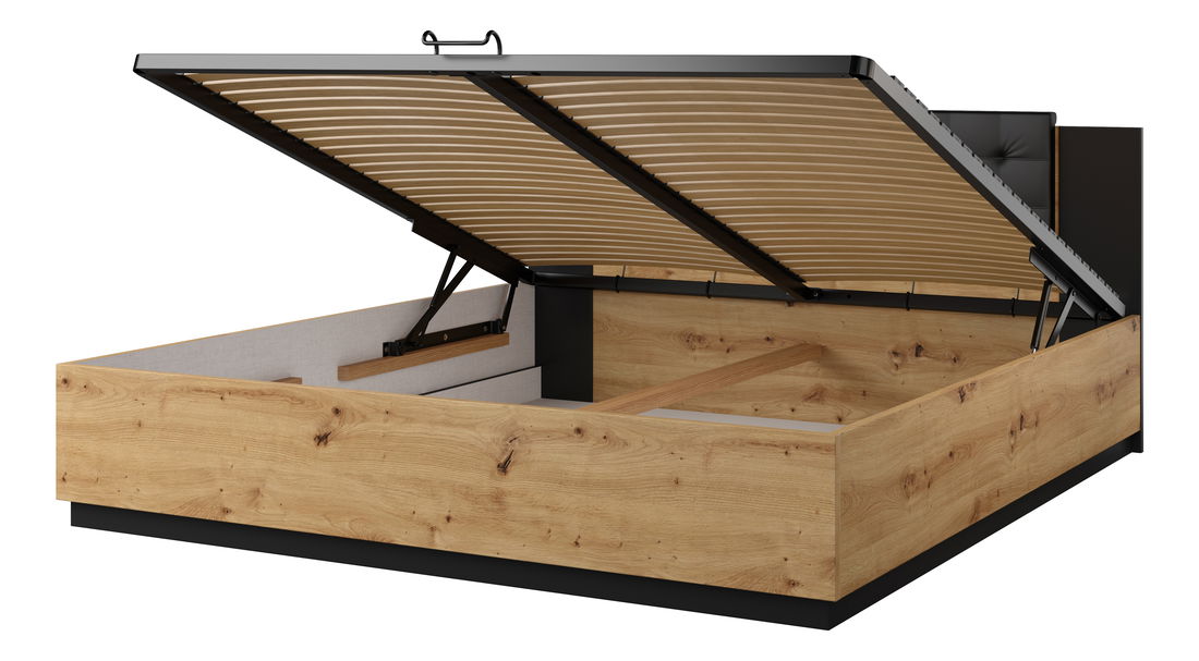 Bračni krevet 180 cm Signat (s prostorom za odlaganje) (hrast artisan)