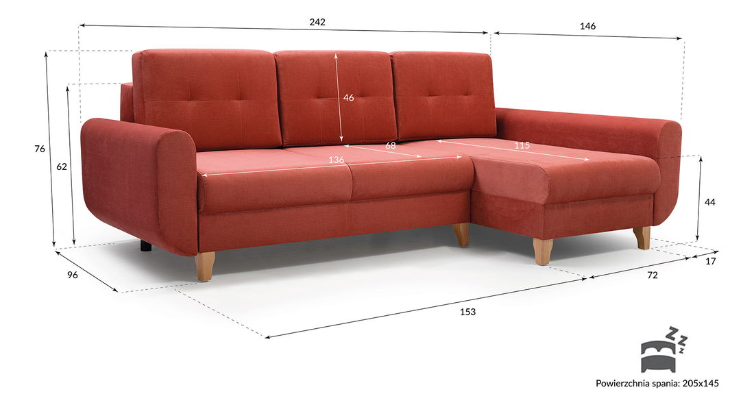 Rohová sedačka Bonny (čierna) (P)