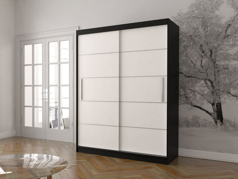 Šatníková skriňa Viola 06 (čierna + biela)