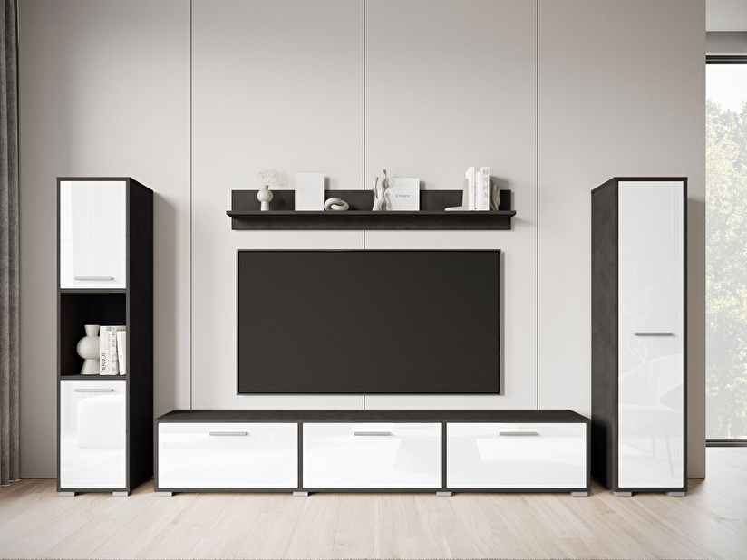 Mobilier living Ikinra XL (matera + lucios Alb) 