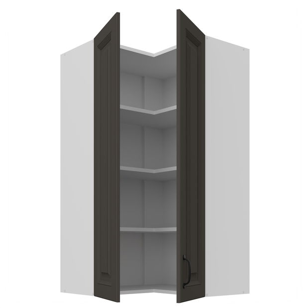 Horná rohová kuchynská skrinka Sheila 60 60 GN 108 2F 90 (korpus: biela + front: grafit)