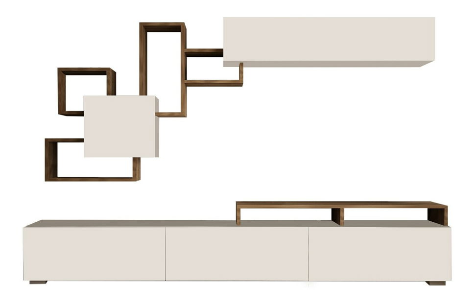 TV asztal/szekrény Elita (fehér + dió)