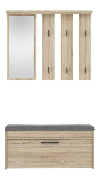 Set mobilier hol Puntuable 1 (stejar sonoma) (cu oglindă)