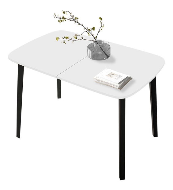 Széthúzható étkezőasztal 130 cm Grospan S 130x80 (fehér + fekete) (4-6 fő részére)