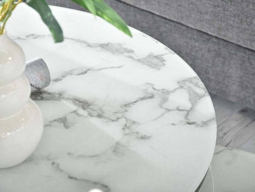 Măsuță de cafea Grande (marmură albă + negru)