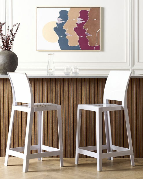 Set 2ks barových stoličiek Worpenza (biela) 