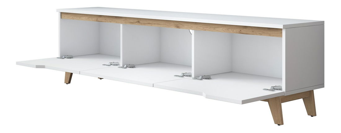 TV stolić/ormarić Damien (bijela + orah svijetli)