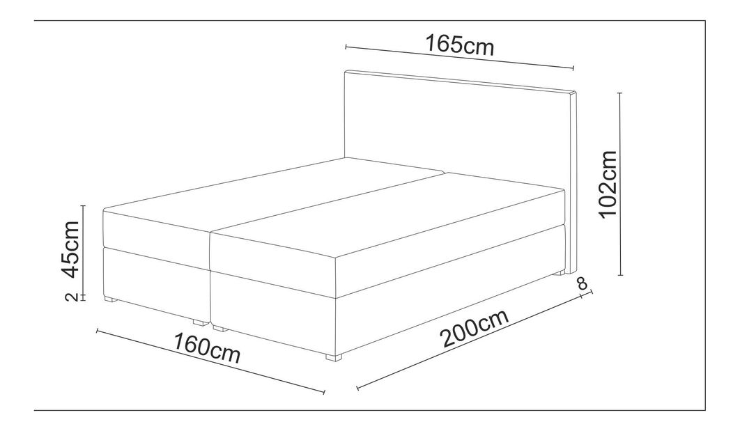 Pat matrimonial Boxspring 140 cm Fade 3 (bej) ( cu saltea și sp. depozitare)