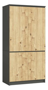 Ormar za garderobu Sinfin (grafit + hrast artisan)