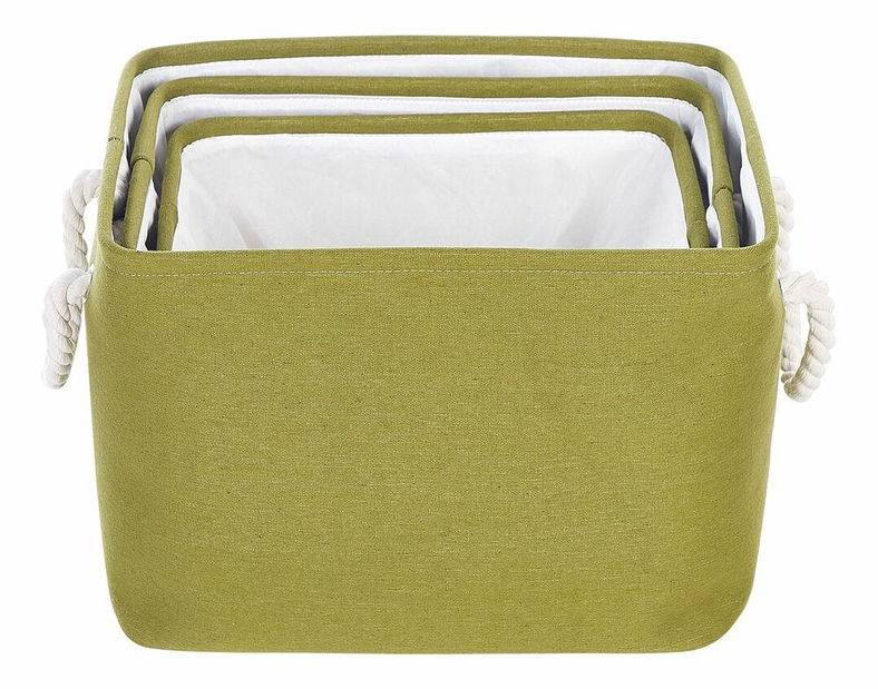 Set 3 buc coșuri depozitare Deanna (verde)