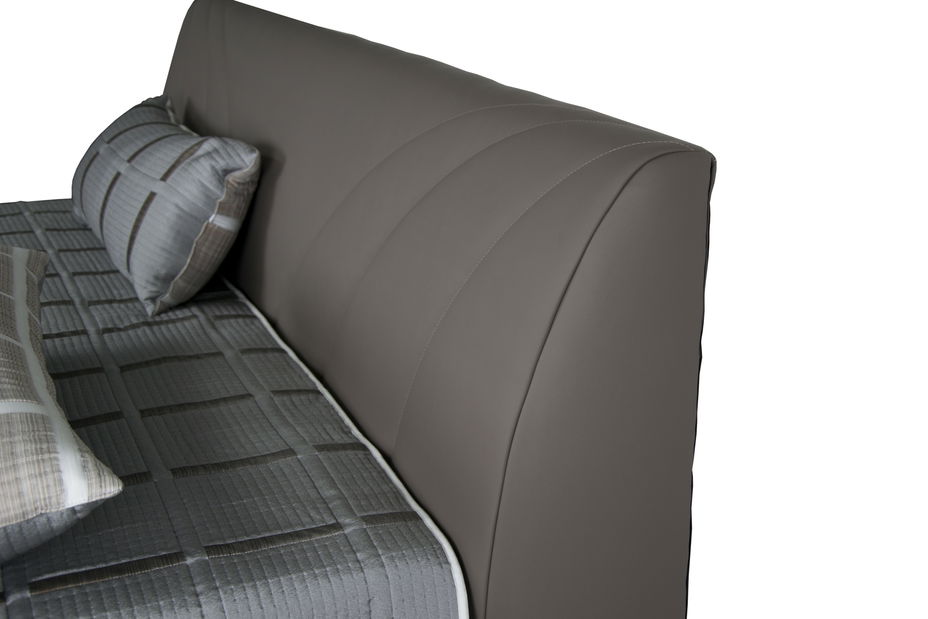 Pat matrimonial 180 cm Velvet (Gri) (cu somieră și saltea)