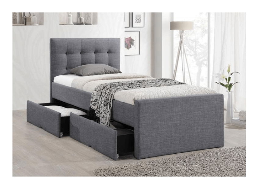 Pat de o persoană 90 cm Vin (gri) 