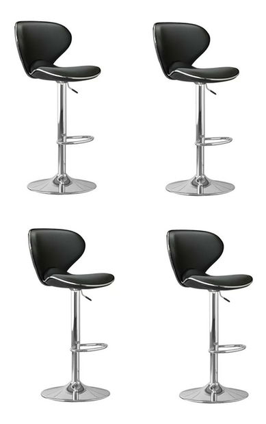 Set barskih stolica (4 kom.) Heidi (crna + krom) *outlet moguća oštećenja