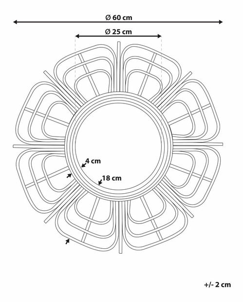 Oglindă de perete Pasza (negru)