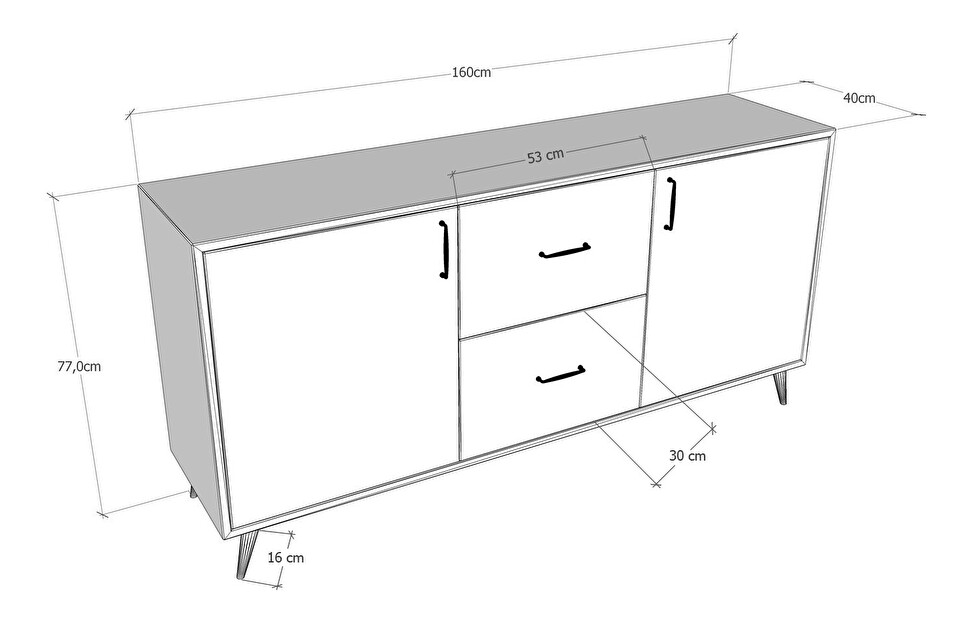 Dulap Cornell (Nuc + antracit)