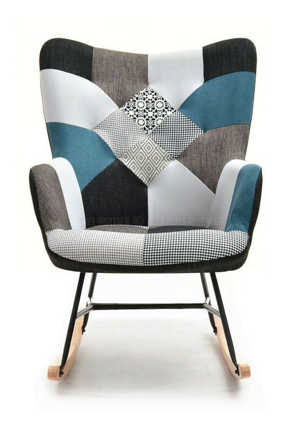 Fotel Sibyla (patchwork + fekete)