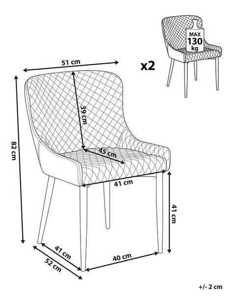Scaun de sufragerie SOHO (stofă) (negru)