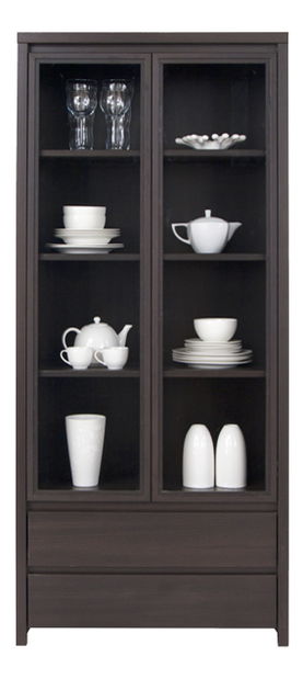 Vitrína BRW Kaspian REG2W2S (Wenge)