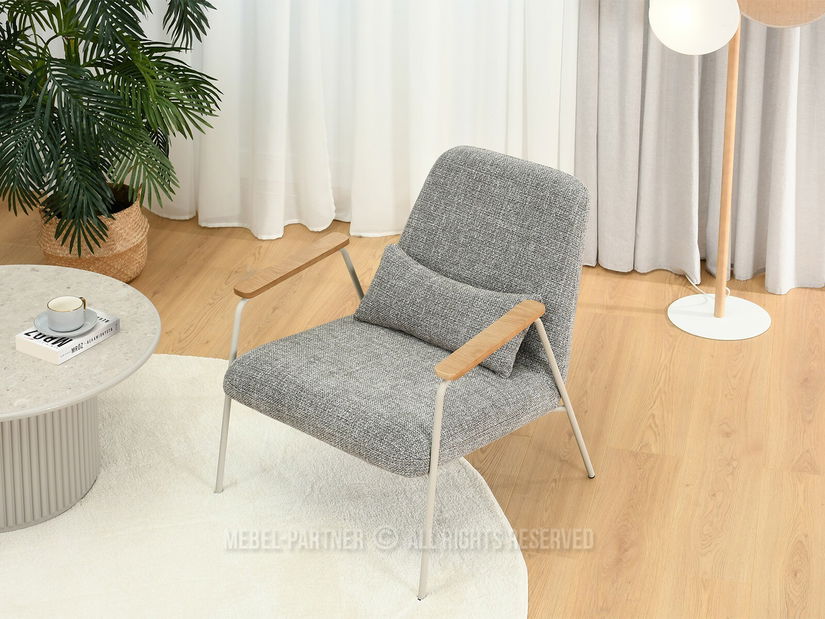 Fotel Elba (szürke bézs + tölgy)