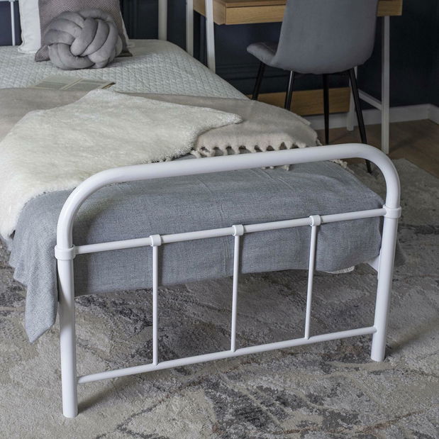 Metalni krevet 90 cm Pavot (bijela) (s podnicom)