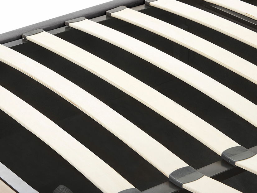 Manželská posteľ 160 cm LUBECK (polyester) (šedá) (s roštom) *výpredaj