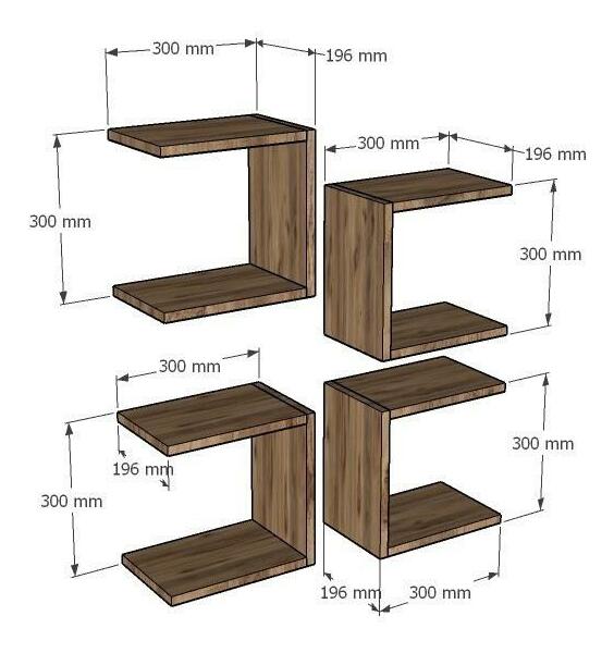 Set polica (4 kom.) Donete (zafirov hrast)