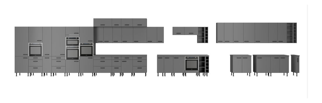 Kutna kuhinja Nesia (250 + 280 cm) (antracit)