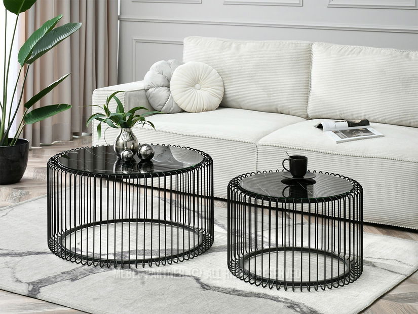 Dohányzóasztal Nils M (fekete márvány + fekete)